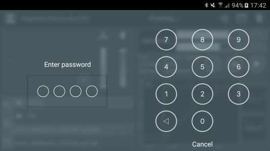 (The password locker in landscape mode)